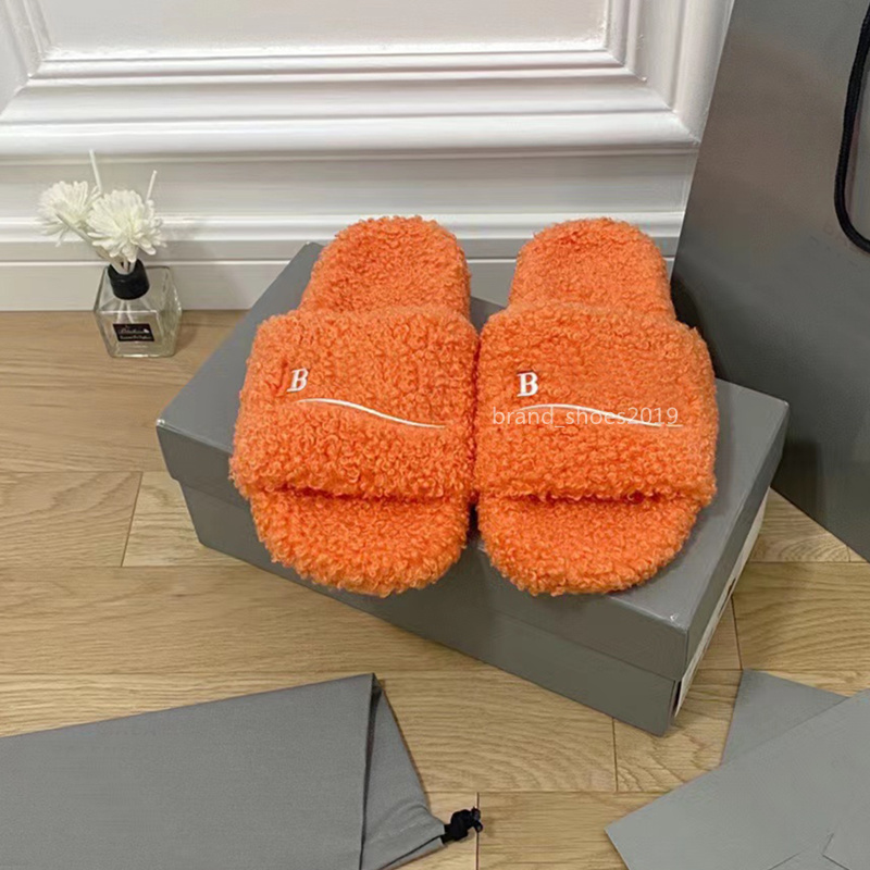 Luxury Slides Paris Designer Homens Mulheres chinelas de lã de lã de inverno Pele fofo peludo cartas quentes sandálias confortáveis ​​Fuzzy Girl Flip Flop Slipper 35-45