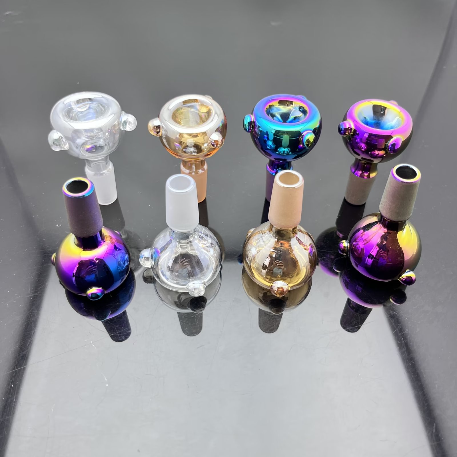 Pipe à fumer en verre Bongs à eau Nouvel adaptateur d'ampoule de tuyau en verre coloré européen et américain