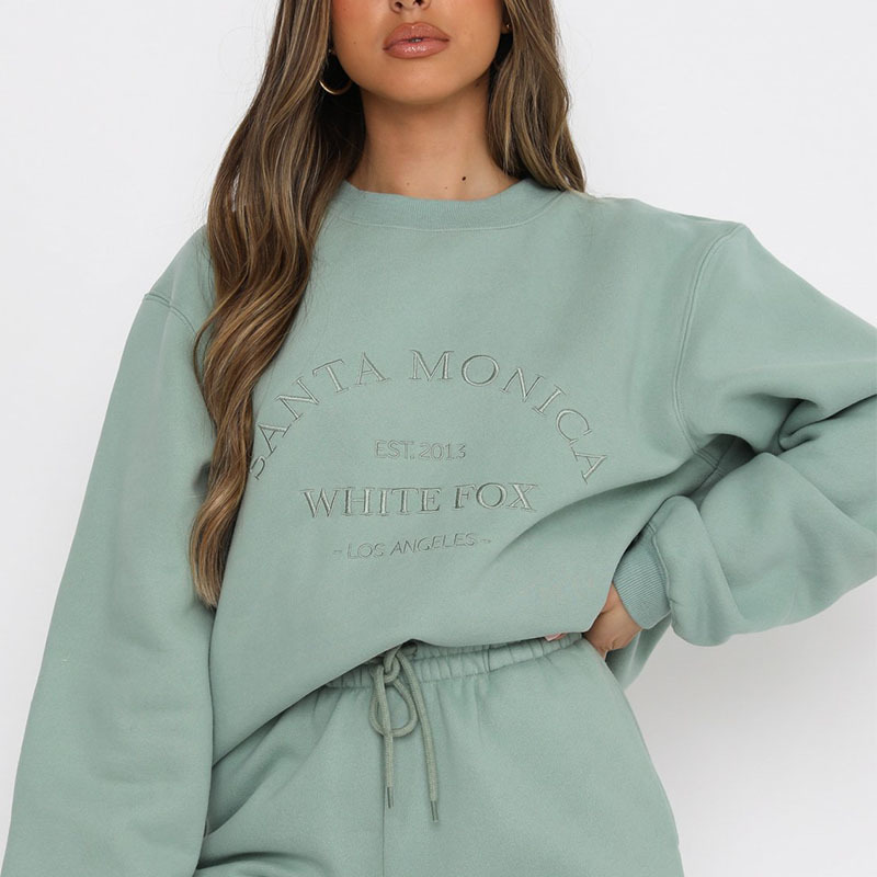 Dames hoodies sweatshirts groen vintage letters geborduurde crewneck sweatshirt dames winter tops extra grote meisjes streetwear Korean mode pullovers 220829