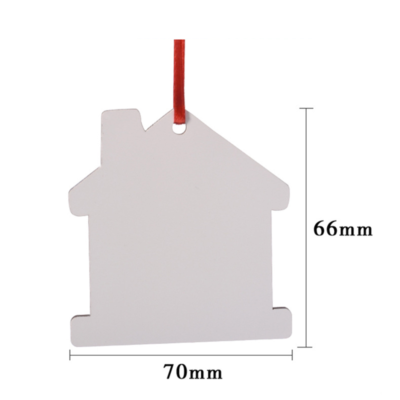 Sublimation Blank House Christmas Decoration DIY Double Sided Heat Transfer MDF Wooden Pendant Xmas Gift Ornament