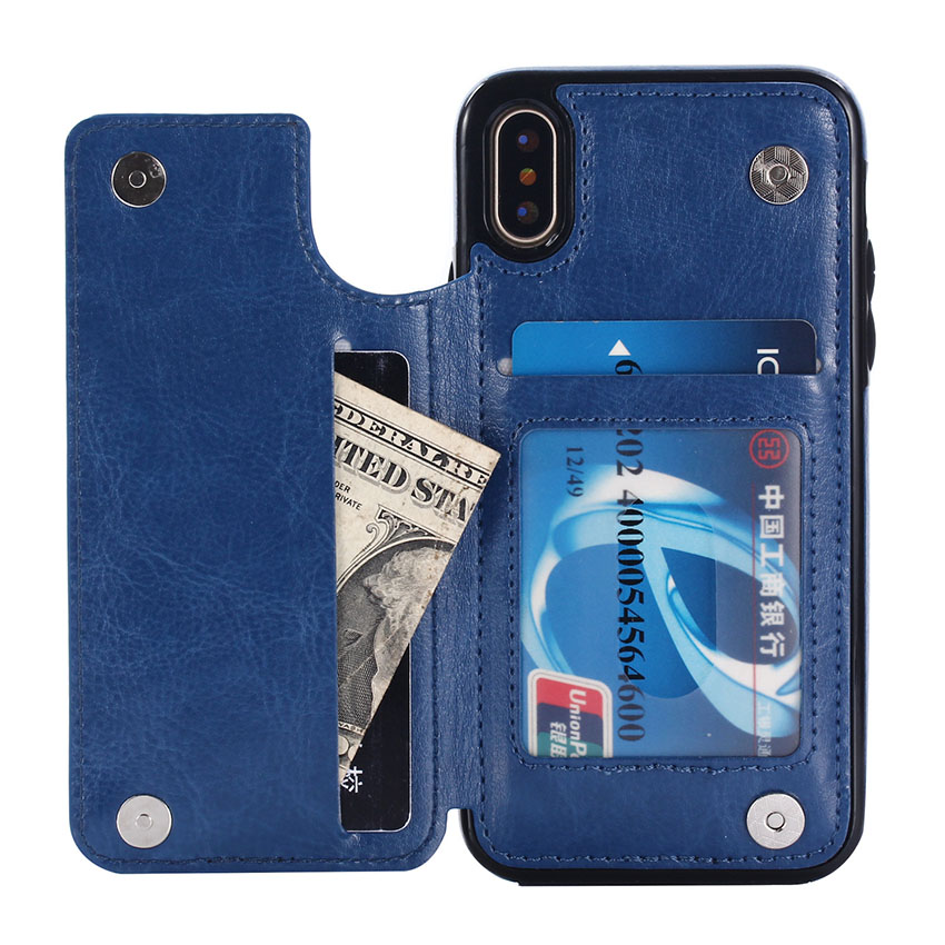 Luxury Flip Leather Wallet Phone Cases Magnetic Card Slots Stand Holder Cover för iPhone 14 13 12 11 Pro Max 6 7 8 Plus 10 X Xs Samsung Note S10