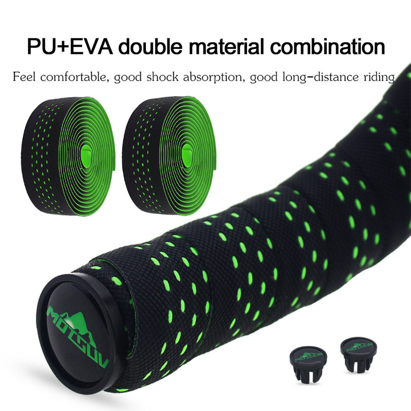 Motsuv 소프트로드 자전거 자전거 핸들 바 Eva PU Bar Tape Professional Cycling Dambing Antibibration Wrap과 함께 220811