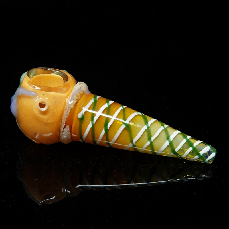 Colorful Ice Cream Filter Pipes Handmade Pyrex Thick Glass Dry Herb Tobacco Bong Handpipe Oil Rigs Luxury Decoration Smoking Wig Wag Cigarette Holder DHL Free