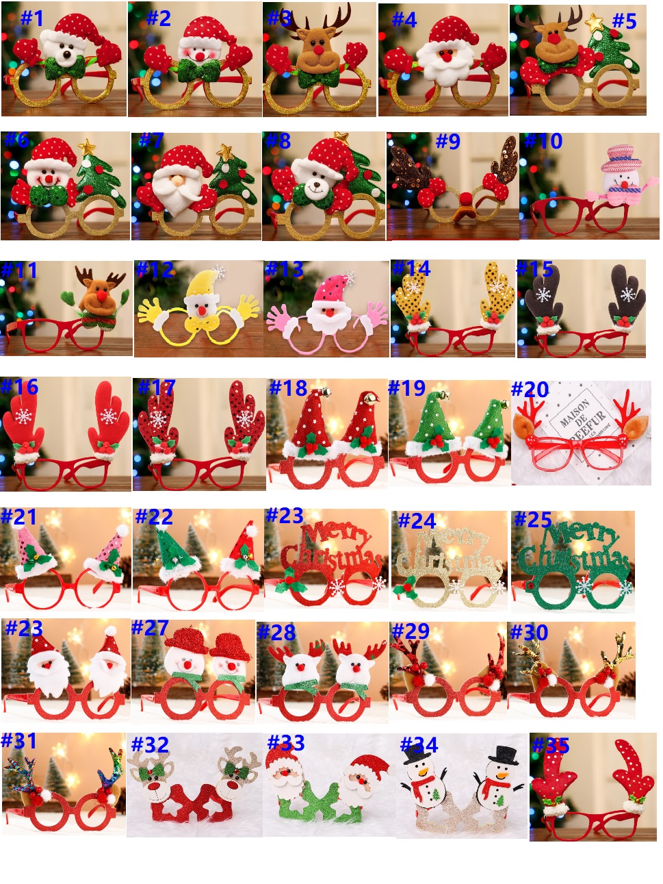 Julglasögon ramar dekoration juldekorationer foto rekvisita snögubbe älg festglasögon gåvor rolig tid för barn vuxna