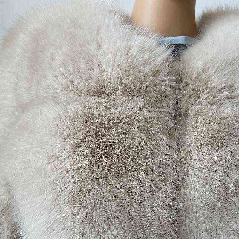 Cappotti invernali donna Pelliccia di alta simulazione Cappotto di pelliccia sintetica 2022 giacche calde naturali nero beige T220810