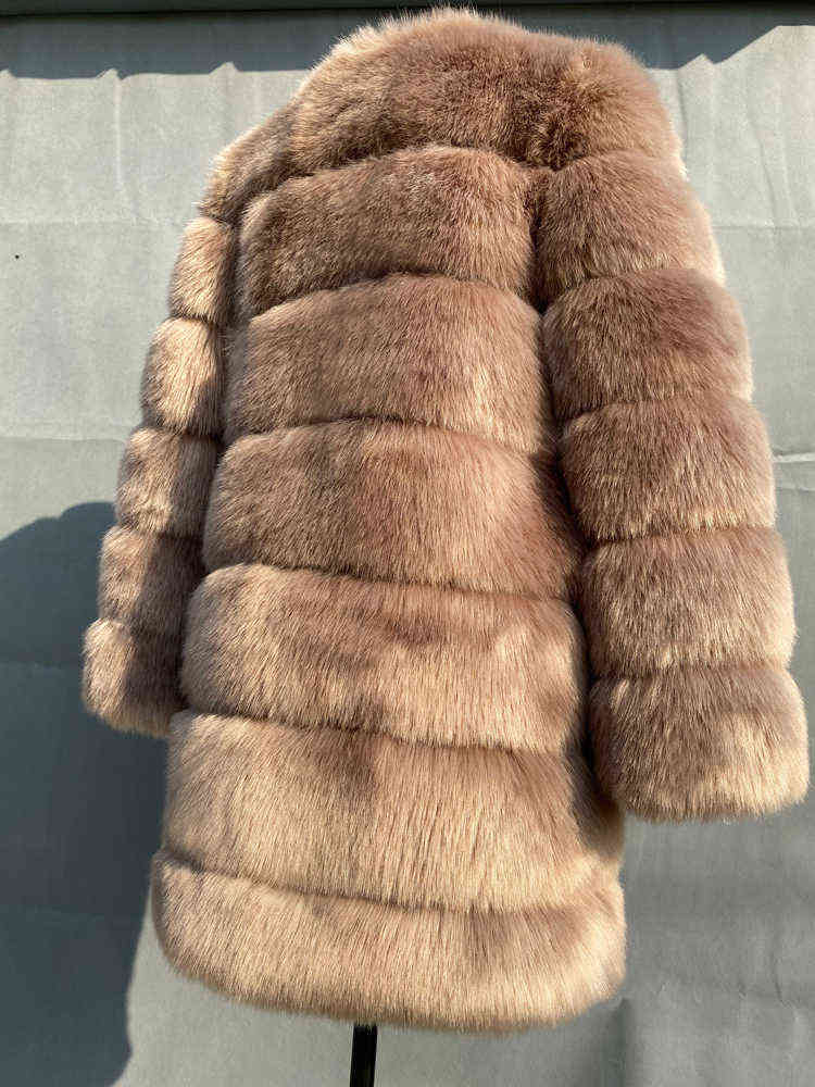 Zadorin vinter ny lång päls faux päls jackor kvinnor tjock varm fluffig faux pälsjacka kausalfest överrock streetwear t220810