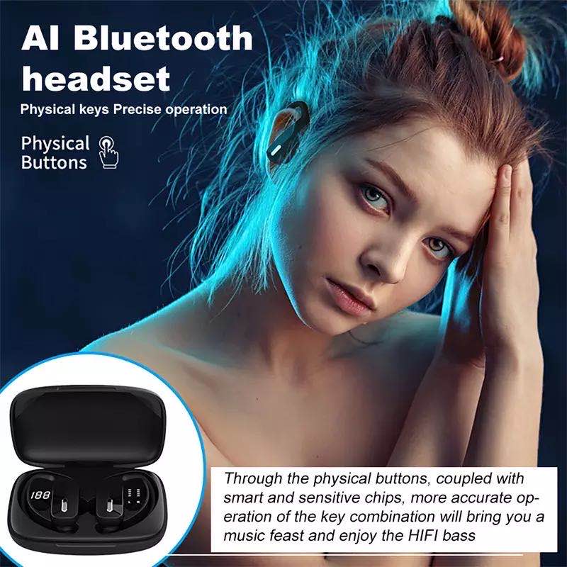 T16 T17 Wireless Bluetooth Headset TWS Sports Over-Ore-are سماعة سماعة سماعة هاتف 5.0 أسود مع قاعدة شحن