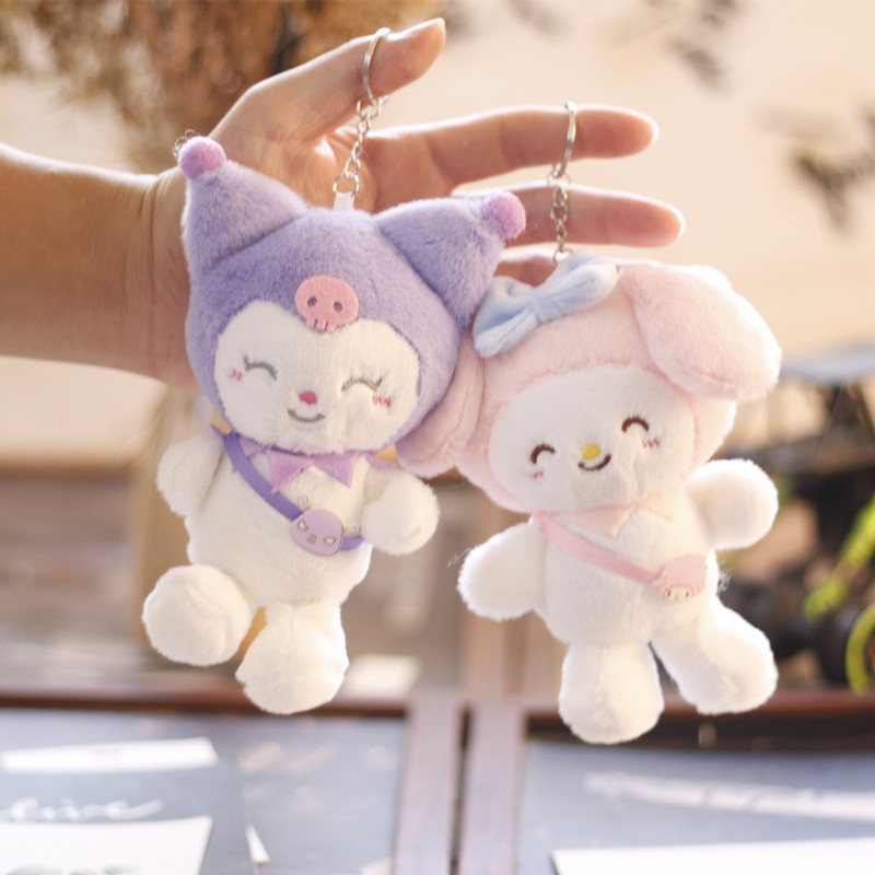 12 Cm Portachiavi Kawaii Ciondolo Peluche Anime Animali di Peluche Carino Cinnamoroll Peluche My Melody Peluche Portachiavi Regalo Giocattolo Kid