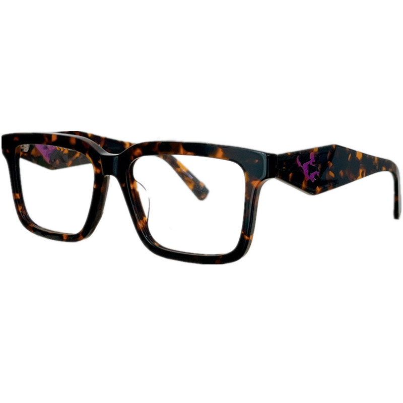 Neueste Unisex-Brille mit quadratischem Plankenrahmen, Patchwork, türkisfarbenes Bein, 10yf, Spr. 5218140, individuelles Design, Vollrand für Korrektion, Su8385947