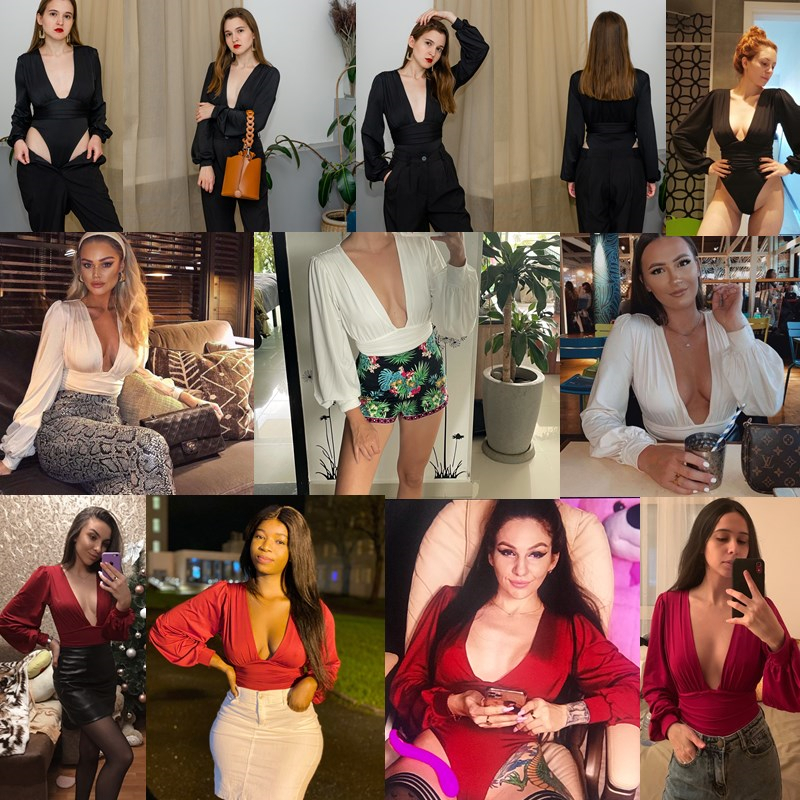 Jesienna zima rompers Kobiety Jumpsuits seksowne klub v szyja wysoka talia stała bodycon zwykłe body z długim rękawem kobiety 220811