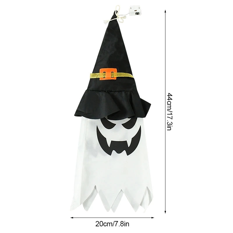 Halloween dekoration ledde blinkande lätt gipsophila spökefestival klä upp glödande trollkarl ghost hatt lampdekor hängande lykta c0811g03