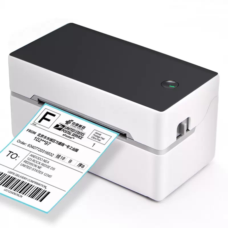 Termiczna drukarka etykietowa 4 cale 110 mm dla naklejek klejowych drukowanie z interfejsem Bluetooth USB