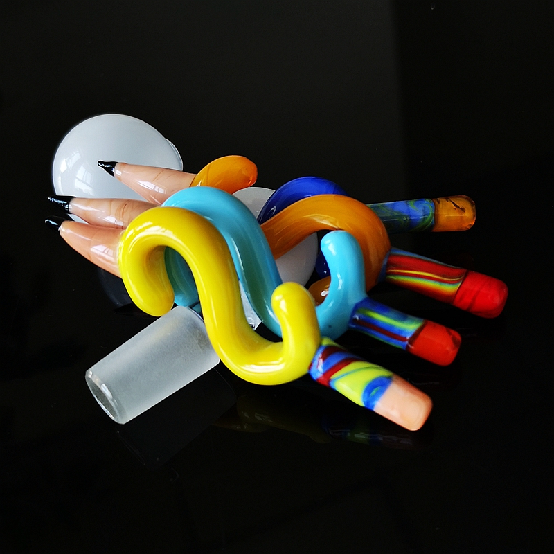 20mmOD Figuras de dibujos animados de colores Glass Smoking Nail Dab Tools Accesorios para cuarzo Banger Oil Dab Rigs Water Bongs