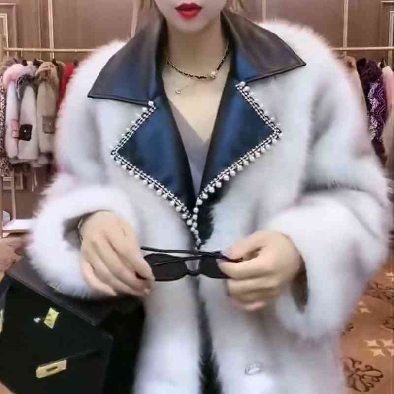 European Fur Coat 2022 New Winter Fashion Long Sleeve Ladies Toka Double Face Wool Leather Warm Casual Elegant Women Fur Jacket T220810