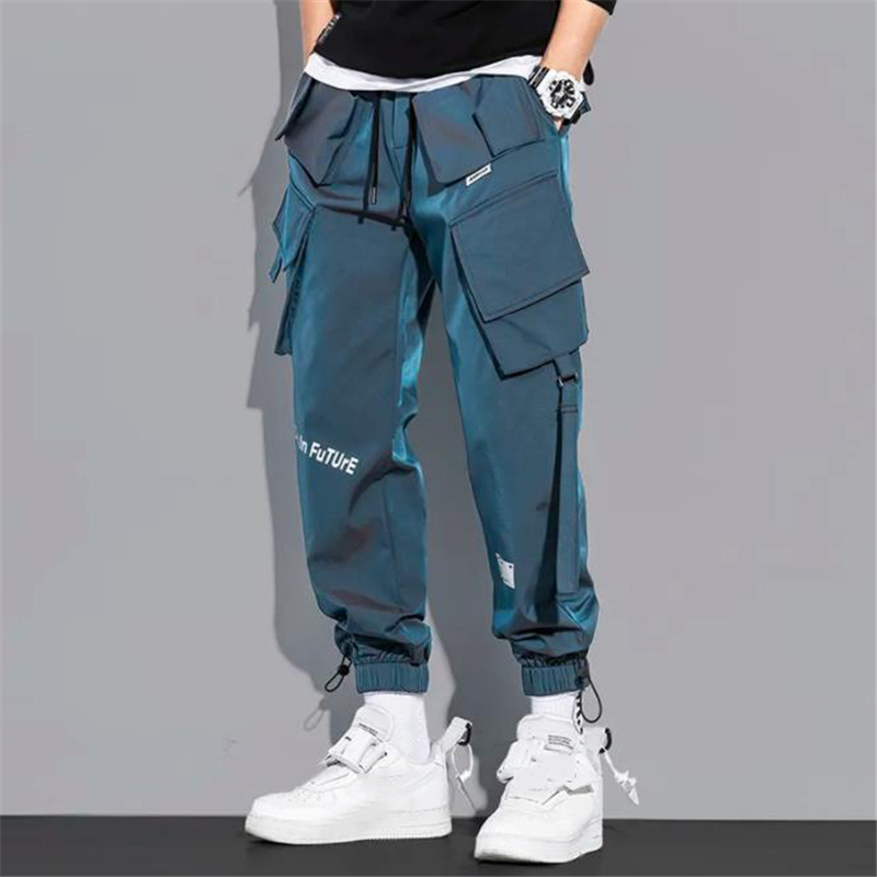 Pantalones de carga para hombre Moda Hip Hop Pantalones multibolsillos Ropa de calle de moda Pantalones de chándal sólidos Pantalones Casuales Para Hombre 220811