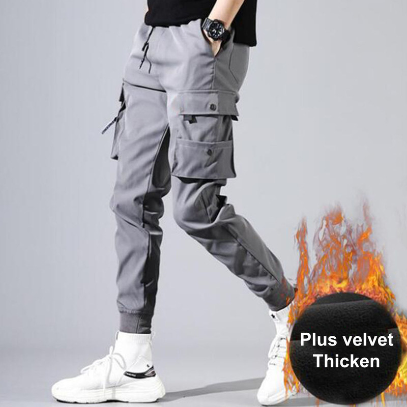 Autumn Men Hip Hop Harem Joggers Male Trousers Mens Solid Multipocket Cargo Pants Skinny Fit Sweatpants 220811