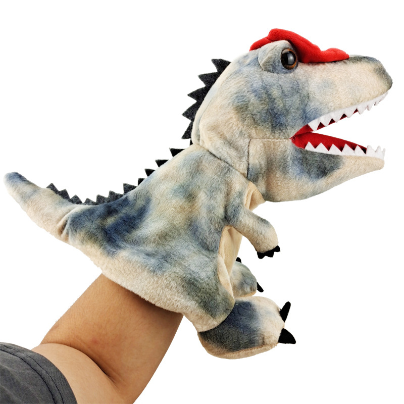 Nowa kreskówka Open Mouth Tyrannosaurus REX Hand Hand Puppet rodzic-dziecko Interaktywne dinozaur Plush Doll Toy Wczesna edukacja Prezent dla dzieci