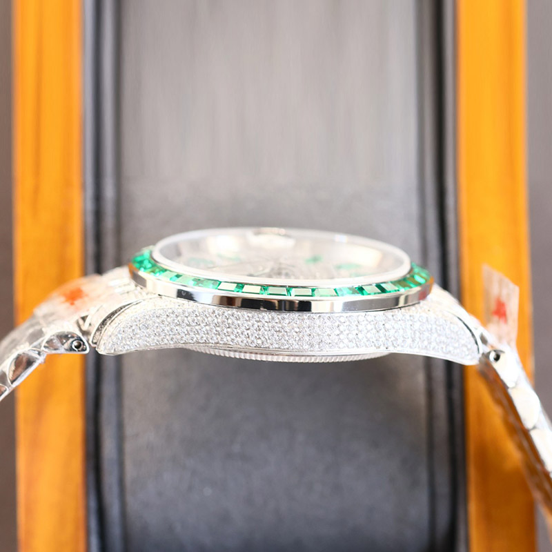 Diamond Watch Mens Automatische mechanische Uhren 41 mm Silbergurt Edelstahl für Männer wasserdichte Armbanduhr Montre de Luxe Business Armbanduhr