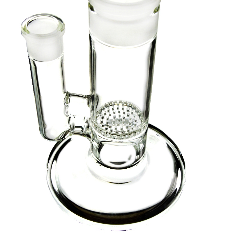 Bongs en verre de grande construction 3 chambres narguilés disque en nid d'abeille droit PerC huile Dab plates-formes conduites d'eau de pincement de glace joint de 18mm avec bol et cendrier