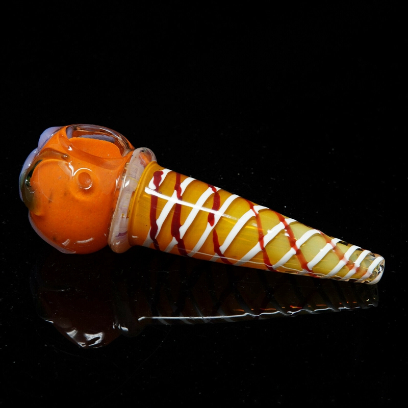 Colorful Ice Cream Filter Pipes Handmade Pyrex Thick Glass Dry Herb Tobacco Bong Handpipe Oil Rigs Luxury Decoration Smoking Wig Wag Cigarette Holder DHL Free