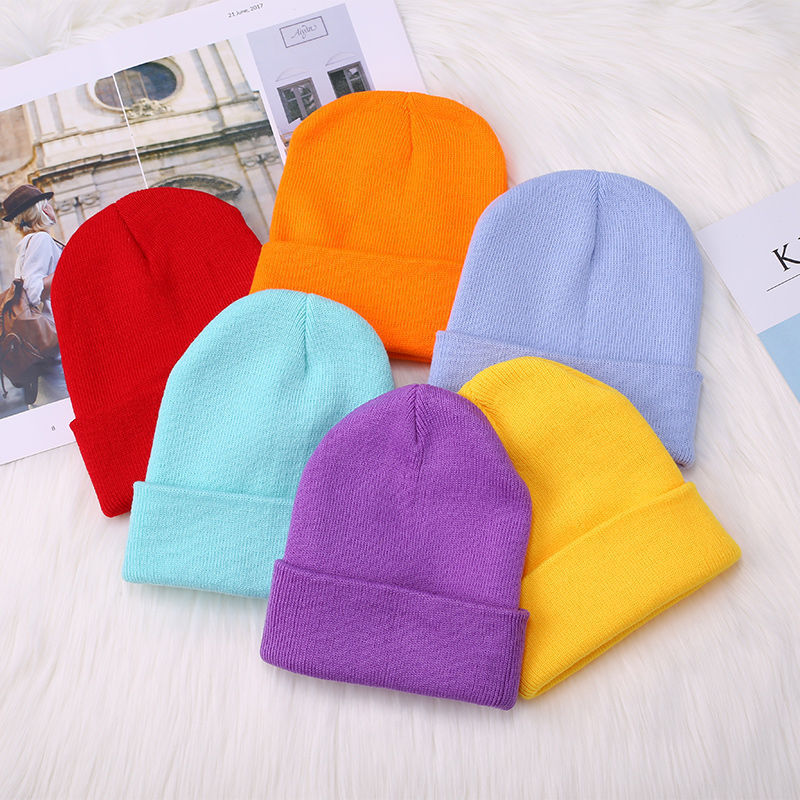 Gorros de malha de cor sólidos chapéu de inverno chapéus de esqui quente homens mulheres críticas multicoloras tampas de elástica mole de gap -feminino