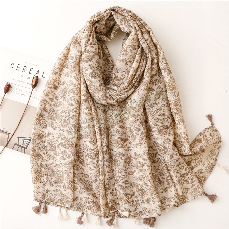 Femmes Automne Mode Gland Châle Marque De Luxe Noix De Cajou Floral Viscose Écharpe De Haute Qualité Pashminas Wrap Musulman Snood 180x90Cm