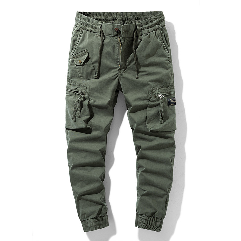 Mens Pants Spring Cotton Cargo Clothing Autumn Casual Fashion Elastic Waist Quality Pantalones Tipo Men 220829