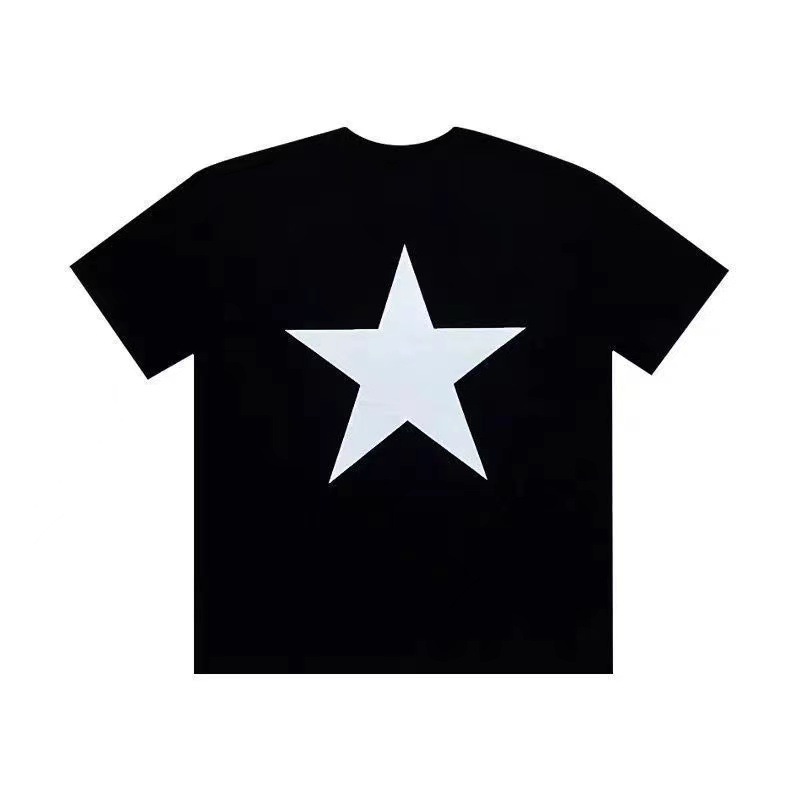 Ünlü erkek tişörtleri yaz tişörtlü pentagram baskılı sokak kıyafeti moda erkek kadın hip hop kısa kollu tees boyutu S-xxl3xl
