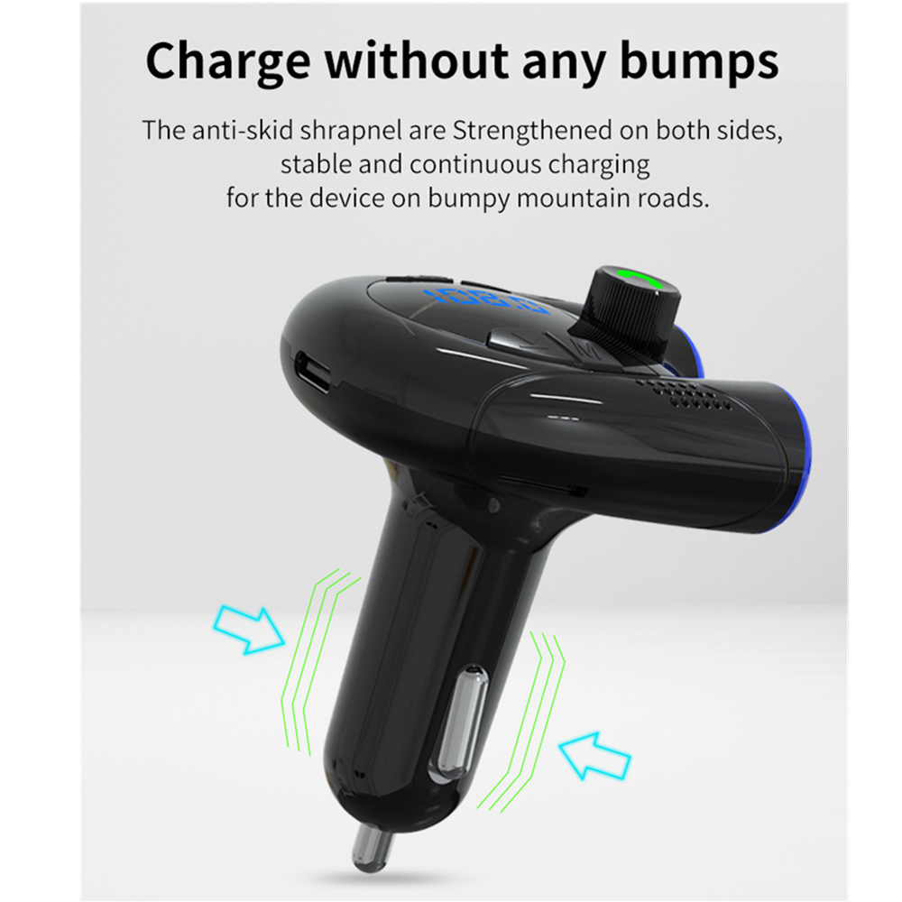 G68 chargeur de voiture bluetooth lecteur mp3 appel mains libres double port USB C charge de téléphone portable transmetteur FM