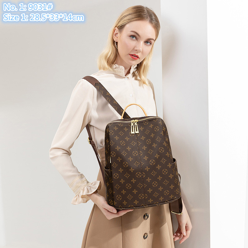 Sac à bandoulière entièrement des femmes 2 styles de grande capacité à grande capacité imprimée Backpack Street Trend Contrast Le cuir à main S250A