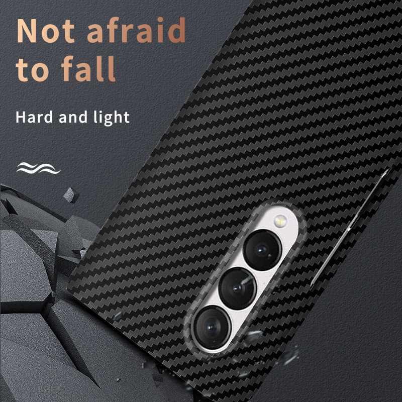 Cool Carbon Fiber Slim Cases for Samsung Galaxy Z Fold 4 Matte PC Armor Cover