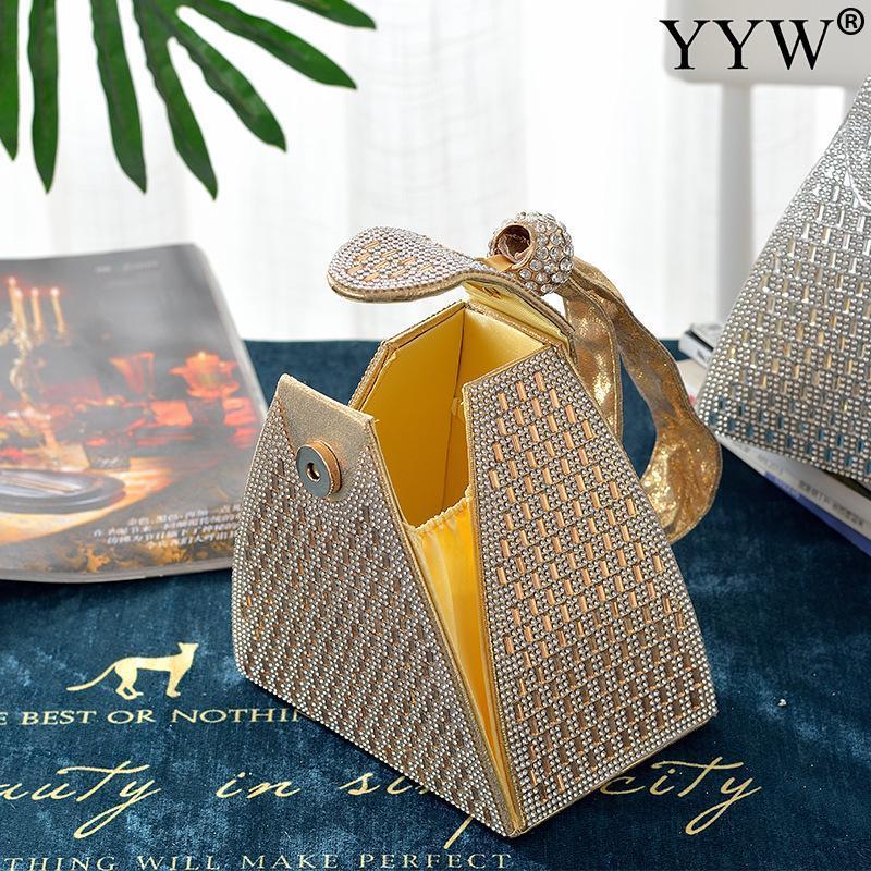 Pyramidenförmige kleine Clutch mit goldenen Abendtaschen, luxuriöse Brautkupplungen, formelle Partykleid-Geldbörse 220818