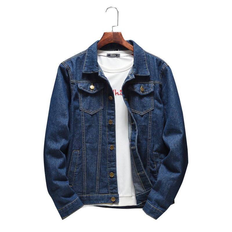 Men s Spring Autumn Models Large Size Denim Jacket Korean Version of The Slim Trend Simple Fashion Casual Top Jeans Coat 220819