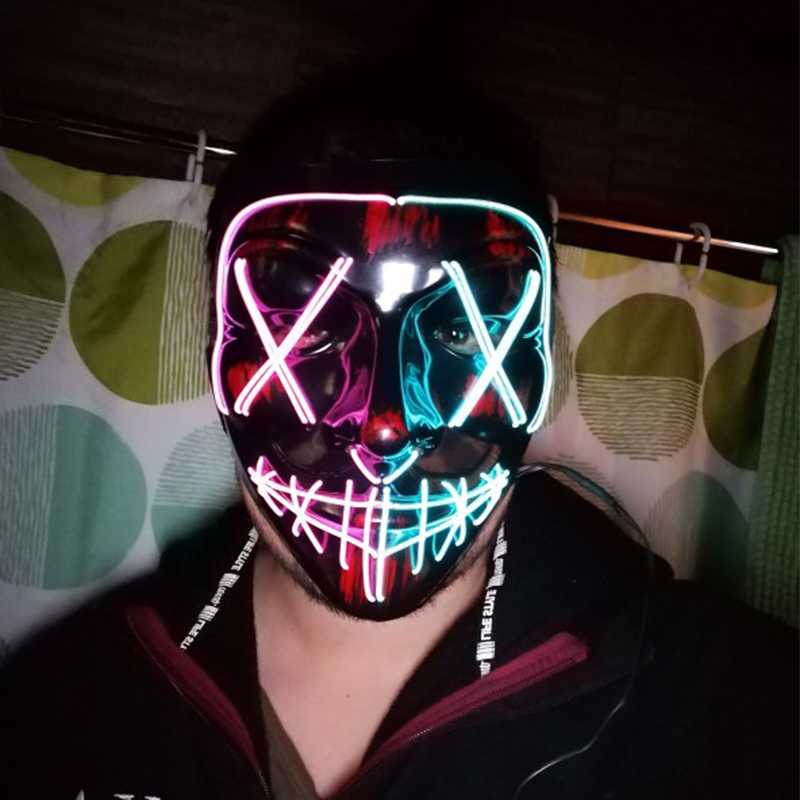 LED UP LED MASK HALLOWEEN PARTY CASQUERADE MASQUERADE MASKES NEON MASKE GLOW في Maska Maska Maska Mask