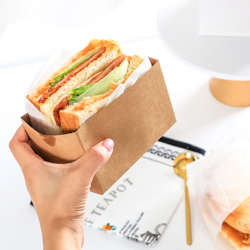 Caja para envolver hamburguesas a prueba de aceite, pastel, sándwich, panadería, pan, papel para envolver el desayuno, suministro para fiesta de boda LX5028