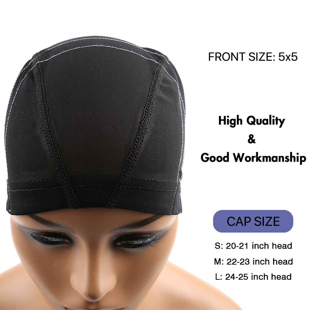 Guideline Dome Cap Lace Front Wigs Caps with Wide Elastic Band Stretchable Mesh Making Wig Perfect for Beginners Sewing Lace Frontal 4x4 5x5 13x4 13x6