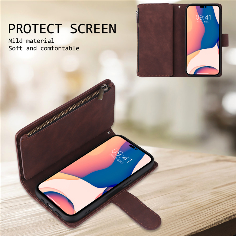 Bransoletka Folio Zipper Case do Samsung Galaxy A13 5G A33 A53 A73 Note20 Ultra Note10 Pro A12 A32 A42 A52 A72 A22 A82 Wielokrotne skórzane skorupa portfela skórzanego