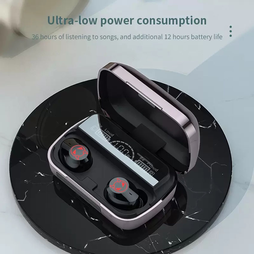 TWS M23 LED Mini -oortelefoons met hifi geluidsmuziek oortelefoon waterdichte IPX6 sport draadloze gaming oordopjes