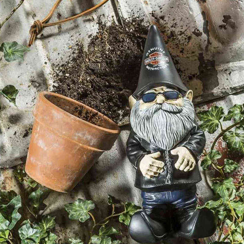 15cm Drunk Biker Garden Gnomes Locomotive Dwarf Goblin Dwarf Resin Garden Decoration Courtyard Home Crafts Garage Kits T220815