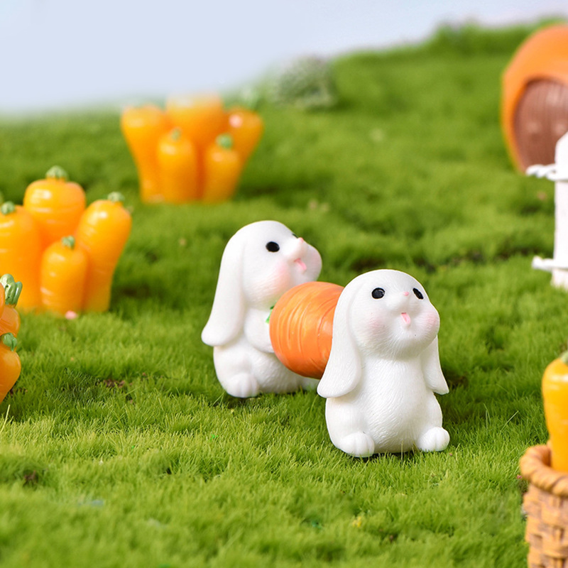 25 -stcs Set Easter Bunny Decoration Craft Miniature Model Home Desktop Garden 220818