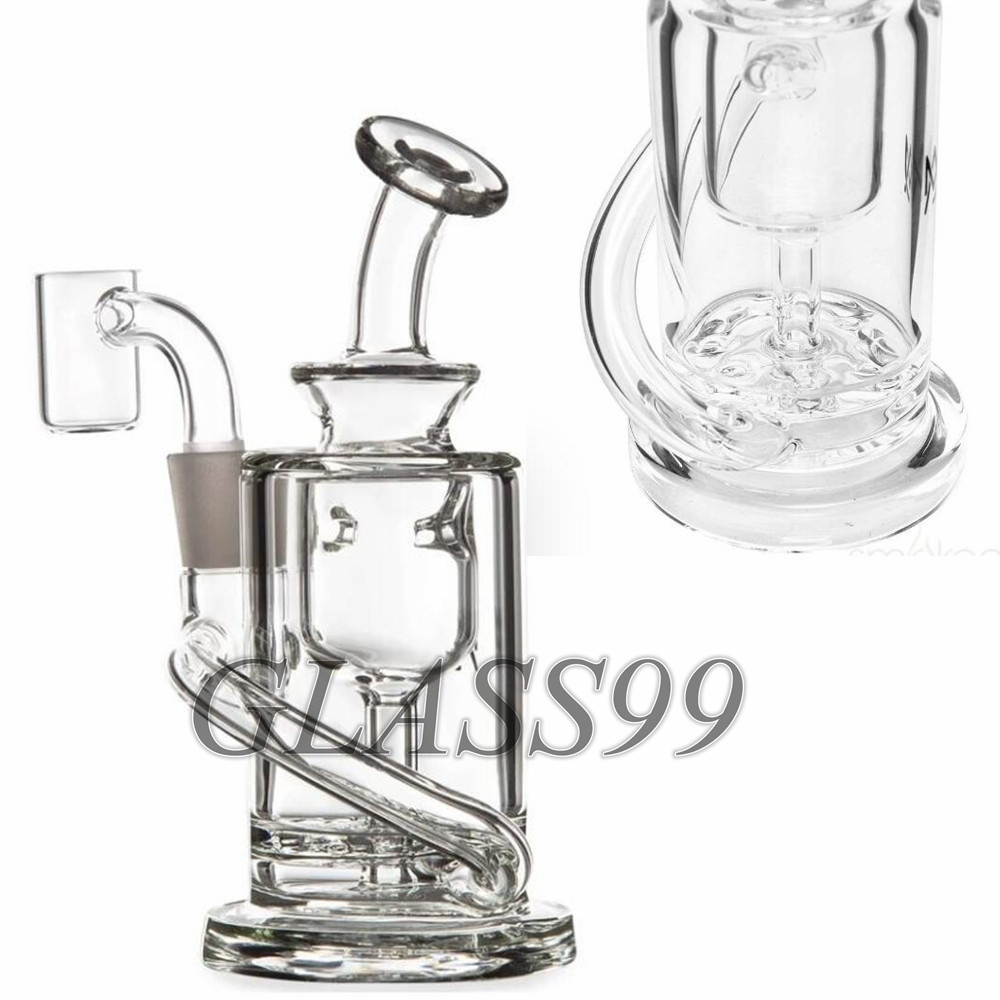 Small Glass Bong Hookahs Honeycomb Perc Water Pipes Oil Rigs Thick Bubbler Dabbers in Blue Black Color with 10mm Joint Colorful Recycler Ash Catcher Shisha