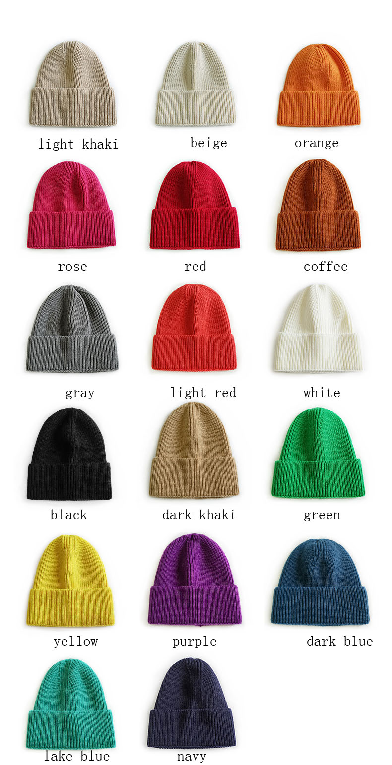 M459 Autumn Winter Adult Knitted Hat Candy Color Caps Man Women Knitting Skull Beanies Warm Hats