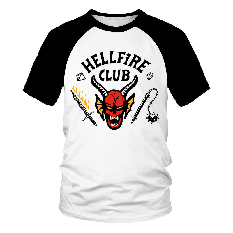 Maglietta Hellfire club camicia a maniche lunghe Stranger Things Dustin Mike Wheeler Cosplay Fire Fire Club Uniforme a maniche lunghe 220818
