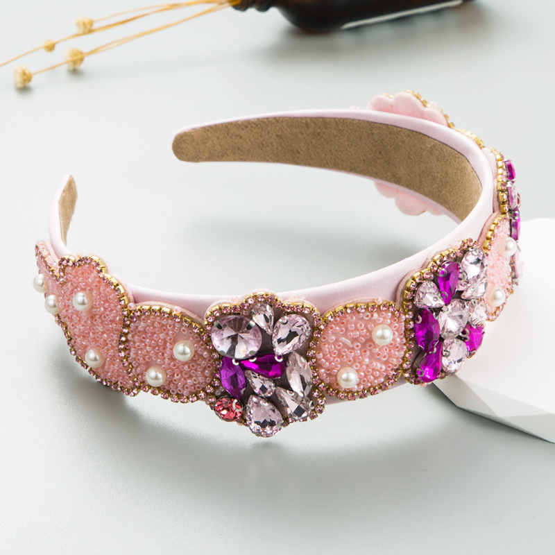 Luxury Baroque Stained Glass Diamond Headband Fashion Hair Accessories Women Trend Rhinestone Party Hairband Hair Band Girl New