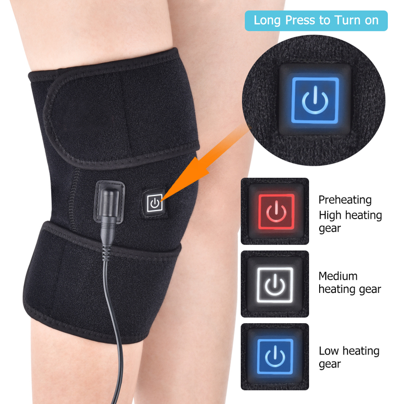 Elektrische Knieschutzheizung Physiotherapie -Pads Einstellbarer Klassengürtel 3 Gear Gesundheitsarthritis Linderung Schmerzknieunterstützung 220818