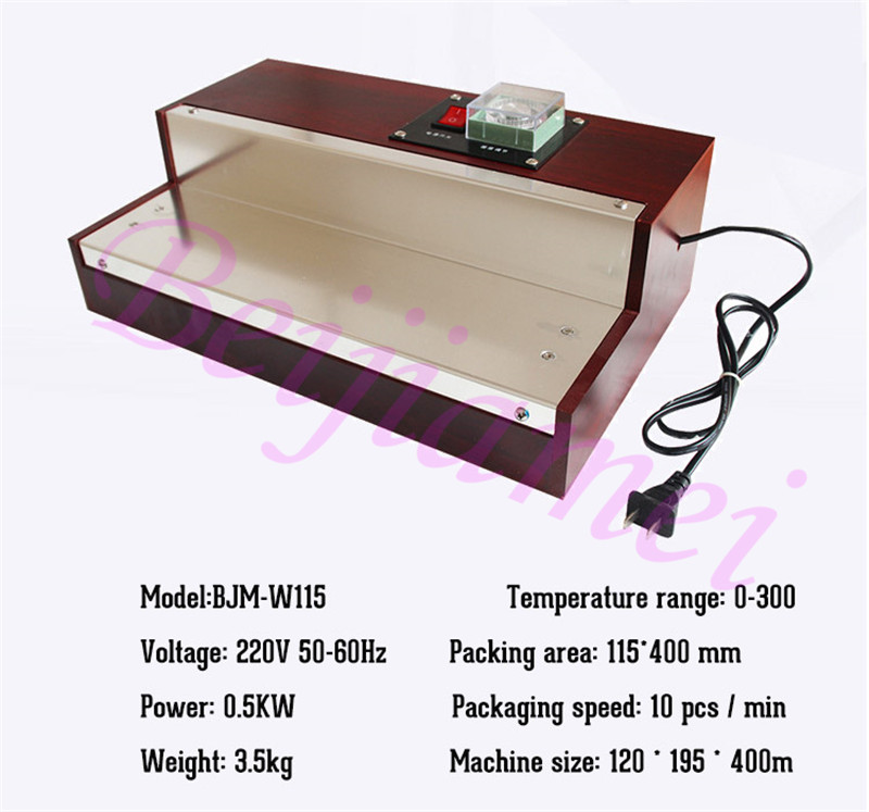 Beijamei Manual Hot Film IREATING SEALING Machine Cosmetische sigarettentheebox Verpakking Driedimensionale transparante filmkrimpmachines