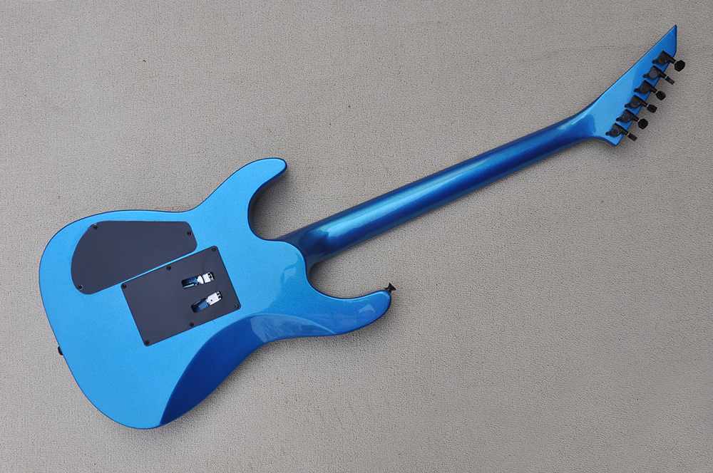 Guitare électrique 6 cordes bleue avec touche en palissandre floyd rose