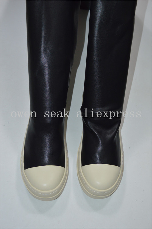 Owen Seak Women Shoes Over Knee High Boots 고급 트레이너 겨울 캐주얼 브랜드 스노우 스프링 플랫 신발 검은 큰 크기 부츠 220819