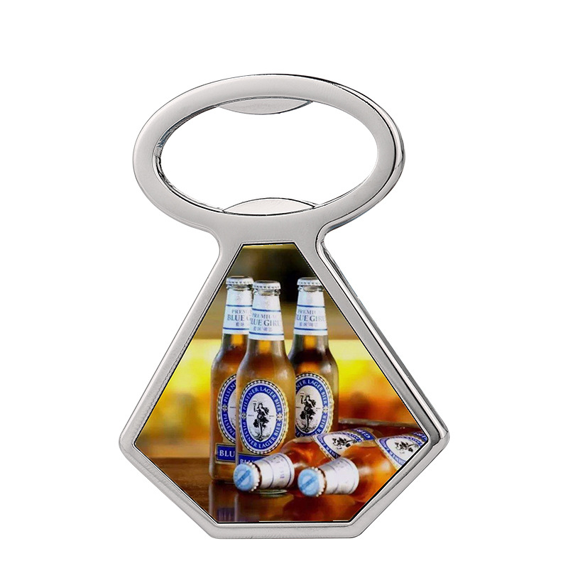 Thermal transfer bottle opener sublimation refrigeratores sticker metal piece blank refrigerator stickersbeers stainless steel bottle openers