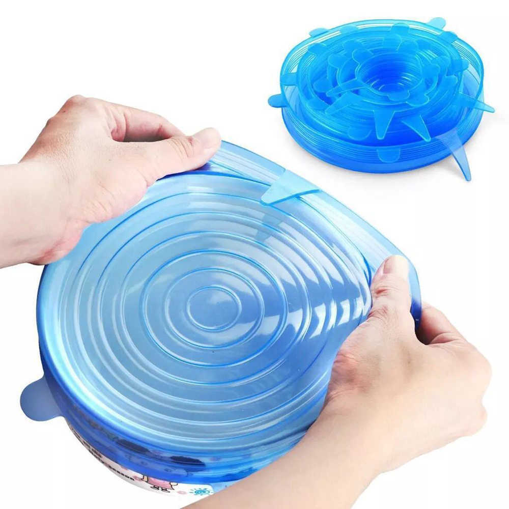 LID Universal Silicone Suge Easy Vacuum Seal Stretch Sealer Bowl Can Pan Pot Caps Cover Kitchen Cookware Accessories Sxjun6